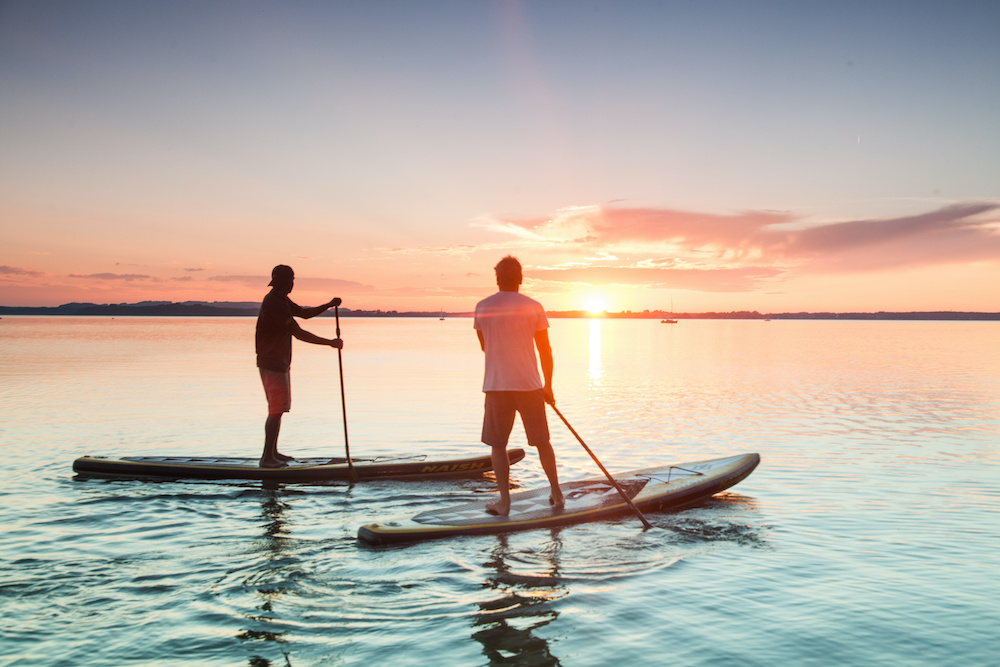 Sunset Stand up Paddling at Lake Chiemsee